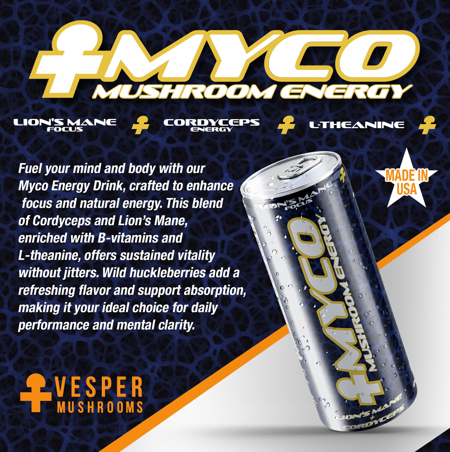 lions mane drink, l-theanine drink, cordyceps for energy